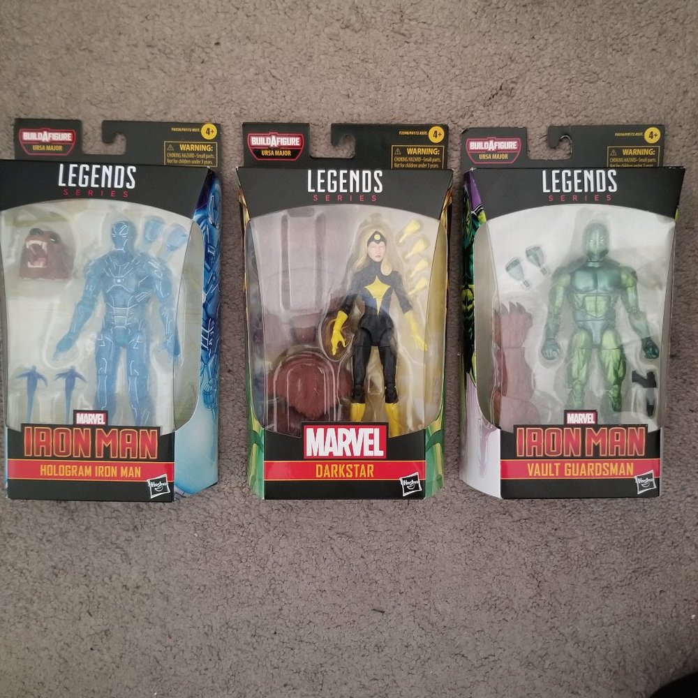 Marvel Legends Darkstar, Hologram Iron Man, Vault Guardsman (BAF Ursa Major)